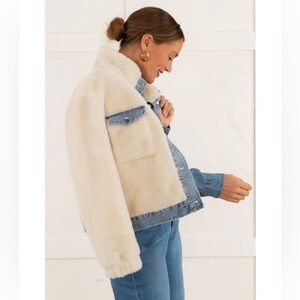 dylan Cream and Blue Jacket